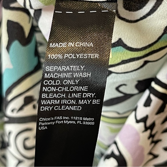 Chicos Black Label Buttondown Tunic Paisley XL - Picture 13 of 14
